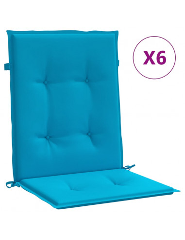 Cuscini per Sedia 6 pz Blu 100x50x3 cm in Tessuto Oxford