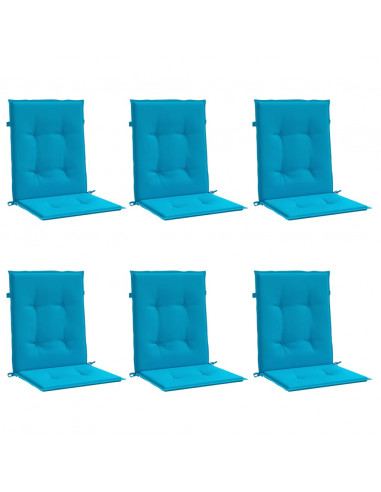 Cuscini per Sedia 6 pz Blu 100x50x3 cm in Tessuto Oxford