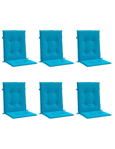 Cuscini per Sedia 6 pz Blu 100x50x3 cm in Tessuto Oxford