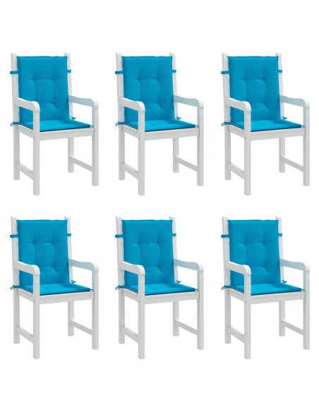 Cuscini per Sedia 6 pz Blu 100x50x3 cm in Tessuto Oxford