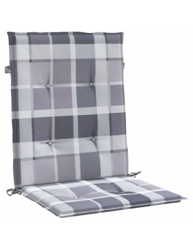 Cuscini per Sedia 4 pz a Quadri Grigi 100x50x3cm Tessuto Oxford