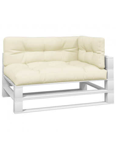 Cuscini per Pallet 3 pz Crema in Tessuto