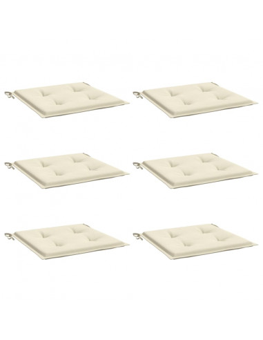 Cuscini per Sedia 6 pz Crema 50x50x3 cm in Tessuto Oxford