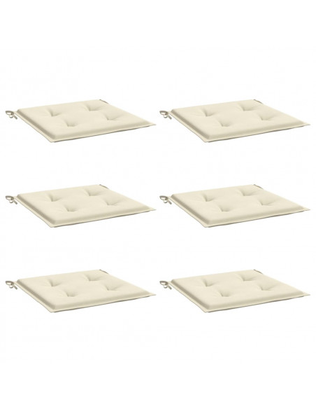 Cuscini per Sedia 6 pz Crema 50x50x3 cm in Tessuto Oxford
