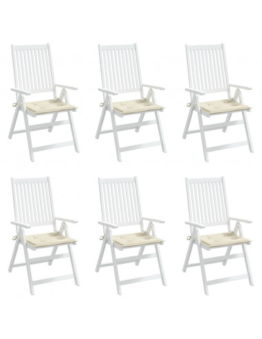 Cuscini per Sedia 6 pz Crema 50x50x3 cm in Tessuto Oxford