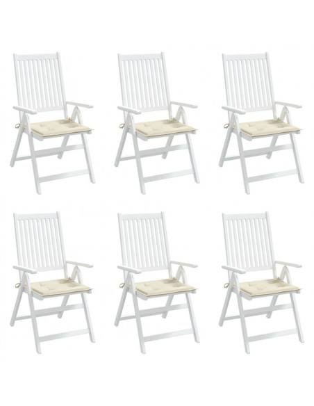 Cuscini per Sedia 6 pz Crema 50x50x3 cm in Tessuto Oxford