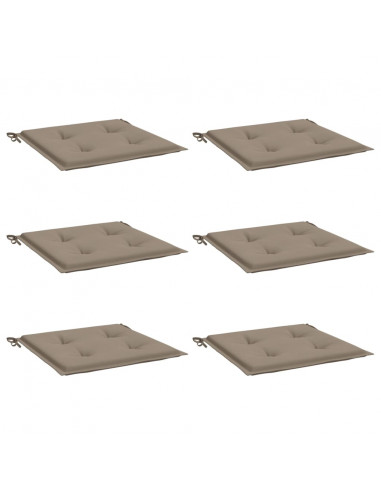 Cuscini per Sedia 6 pz Tortora 50x50x3 cm in Tessuto Oxford