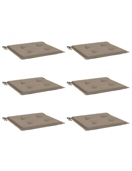 Cuscini per Sedia 6 pz Tortora 50x50x3 cm in Tessuto Oxford