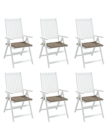 Cuscini per Sedia 6 pz Tortora 50x50x3 cm in Tessuto Oxford