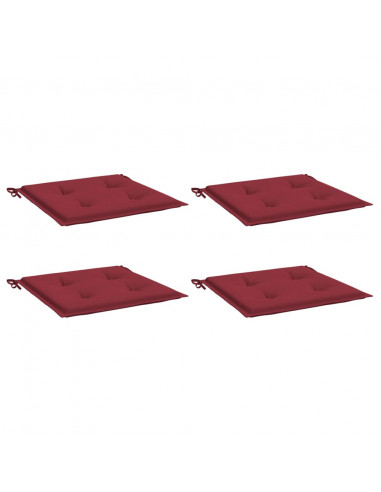 Cuscini per Sedia 4 pz Rosso Vino 50x50x3 cm in Tessuto Oxford