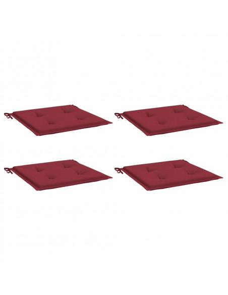 Cuscini per Sedia 4 pz Rosso Vino 50x50x3 cm in Tessuto Oxford