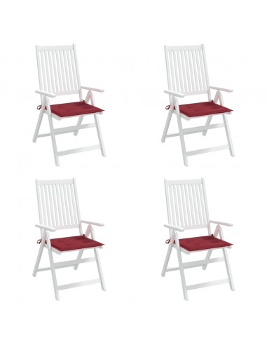 Cuscini per Sedia 4 pz Rosso Vino 50x50x3 cm in Tessuto Oxford