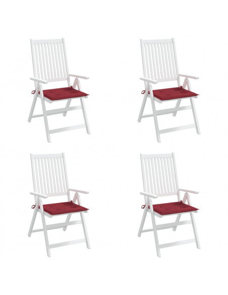 Cuscini per Sedia 4 pz Rosso Vino 50x50x3 cm in Tessuto Oxford