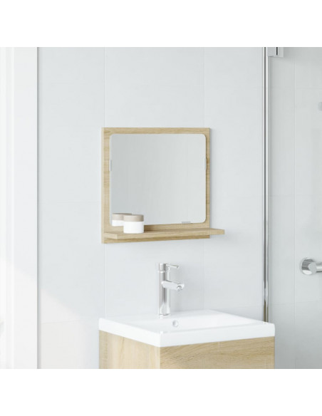 Mobile Bagno con Specchio Rovere Sonoma 40x11x37 cm Truciolato