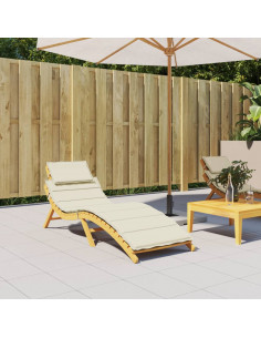 Cuscino per Lettino Crema 186x58x3 cm in Tessuto Oxford 2