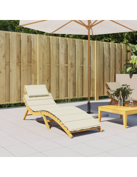 Cuscino per Lettino Crema 186x58x3 cm in Tessuto Oxford