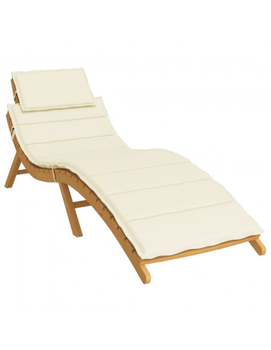 Cuscino per Lettino Crema 186x58x3 cm in Tessuto Oxford