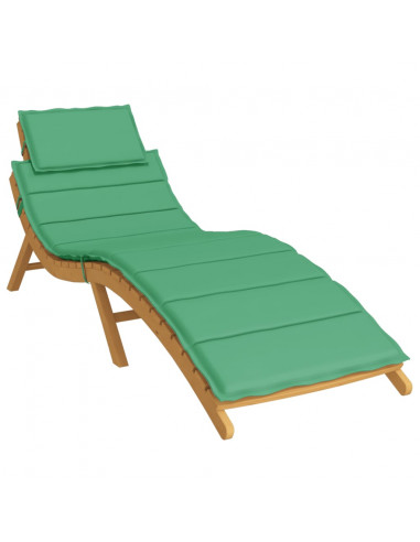 Cuscino per Lettino Verde 186x58x3 cm in Tessuto Oxford