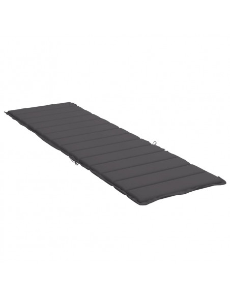 Cuscino per Lettino Antracite 200x50x3 cm in Tessuto Oxford