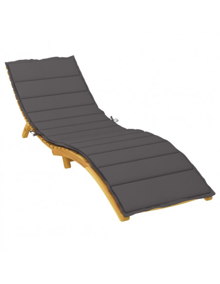Cuscino per Lettino Antracite 200x60x3 cm in Tessuto Oxford