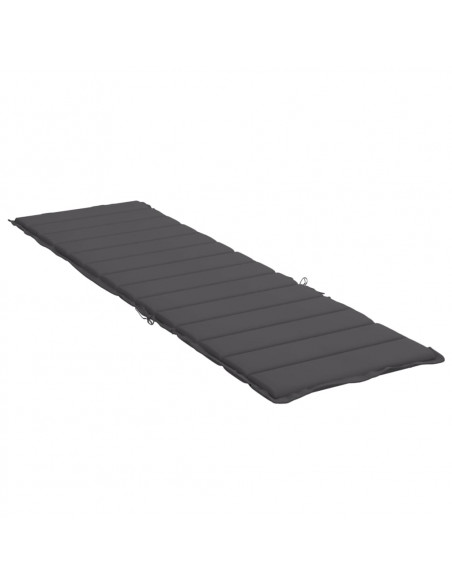 Cuscino per Lettino Antracite 200x60x3 cm in Tessuto Oxford