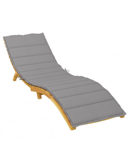 Cuscino per Lettino Grigio 200x60x3 cm in Tessuto Oxford