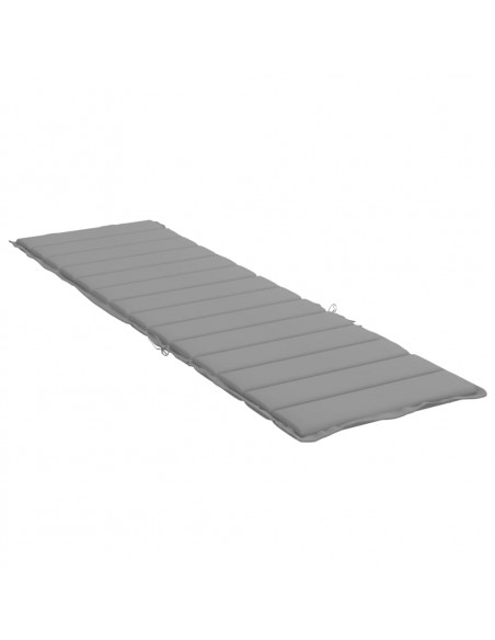 Cuscino per Lettino Grigio 200x60x3 cm in Tessuto Oxford