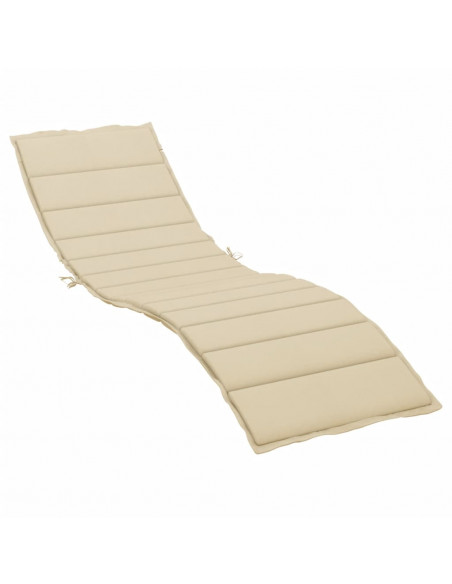 Cuscino per Lettino Beige 200x60x3 cm in Tessuto Oxford