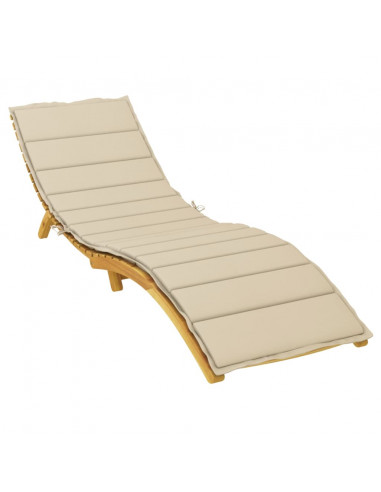 Cuscino per Lettino Beige 200x60x3 cm in Tessuto Oxford