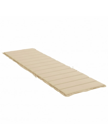 Cuscino per Lettino Beige 200x60x3 cm in Tessuto Oxford