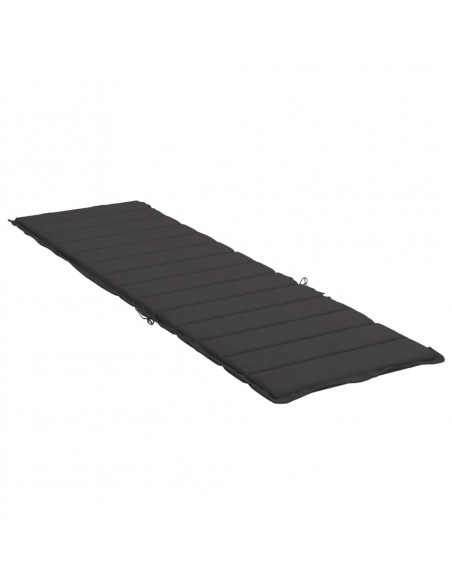 Cuscino per Lettino Nero 200x60x3 cm in Tessuto Oxford