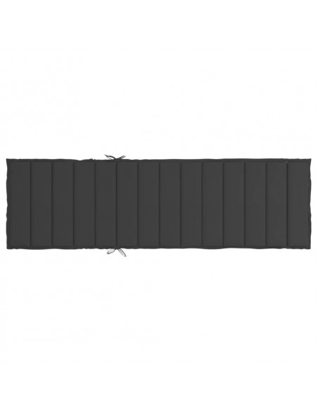 Cuscino per Lettino Nero 200x60x3 cm in Tessuto Oxford