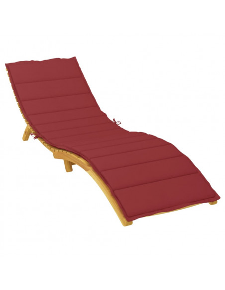Cuscino per Lettino Rosso Vino 200x60x3 cm in Tessuto Oxford