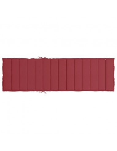 Cuscino per Lettino Rosso Vino 200x60x3 cm in Tessuto Oxford