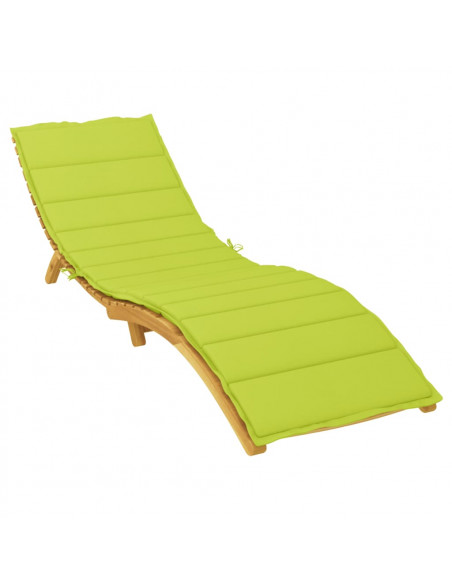 Cuscino per Lettino Verde Intenso 200x60x3 cm in Tessuto Oxford