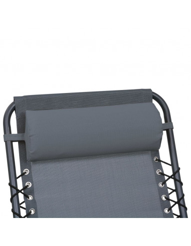 Poggiatesta per Sdraio Grigio 40x7,5x15 cm in Textilene