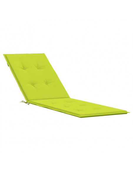 Cuscino per Sdraio Verde Brillante (75+105)x50x3 cm