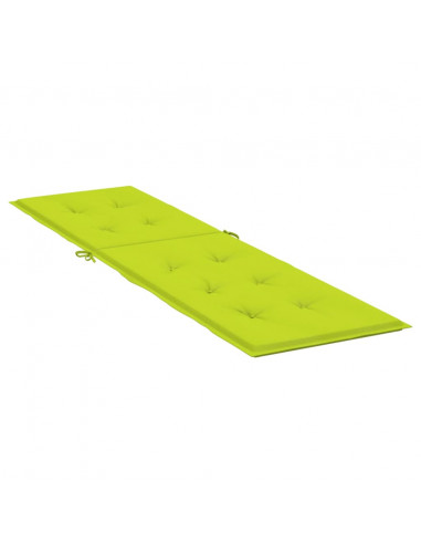 Cuscino per Sdraio Verde Brillante (75+105)x50x3 cm