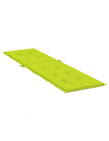 Cuscino per Sdraio Verde Brillante (75+105)x50x3 cm