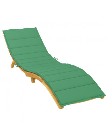 Cuscino per Lettino Verde 200x60x3 cm in Tessuto Oxford