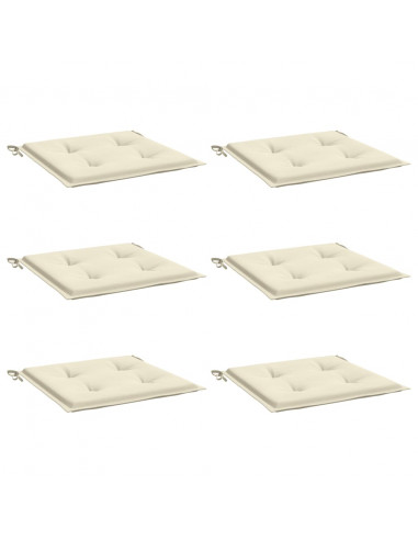 Cuscini per Sedia 6 pz Crema 40x40x3 cm in Tessuto Oxford