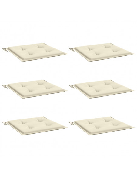 Cuscini per Sedia 6 pz Crema 40x40x3 cm in Tessuto Oxford