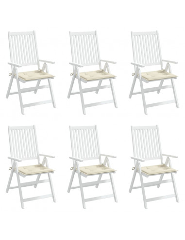 Cuscini per Sedia 6 pz Crema 40x40x3 cm in Tessuto Oxford