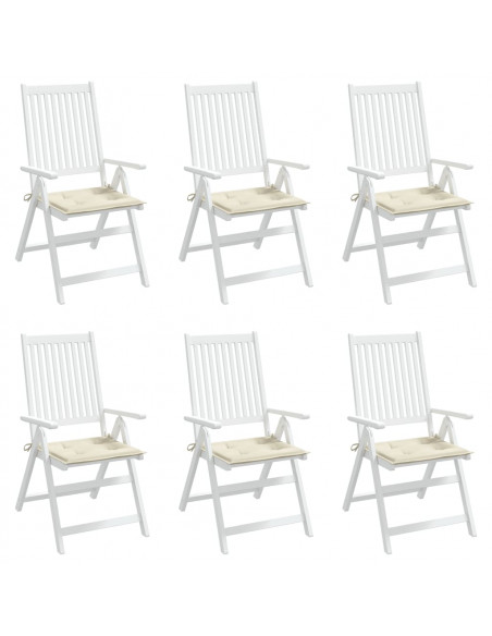 Cuscini per Sedia 6 pz Crema 40x40x3 cm in Tessuto Oxford