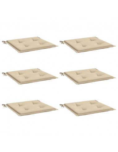 Cuscini per Sedia 6 pz Beige 40x40x3 cm in Tessuto Oxford