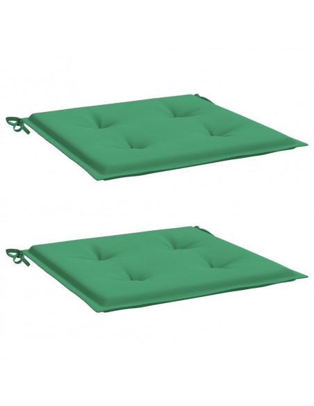 Cuscini per Sedia 2 pz Verdi 40x40x3 cm in Tessuto Oxford