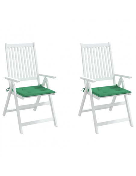 Cuscini per Sedia 2 pz Verdi 40x40x3 cm in Tessuto Oxford