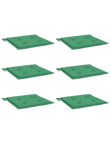 Cuscini per Sedia 6 pz Verdi 40x40x3 cm in Tessuto Oxford