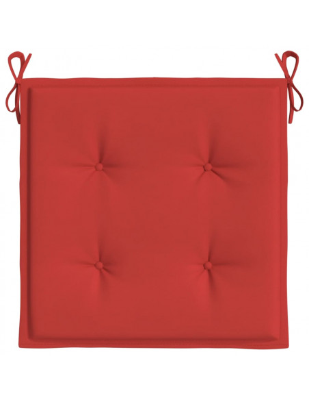 Cuscini per Sedia 6 pz Rossi 40x40x3 cm in Tessuto Oxford