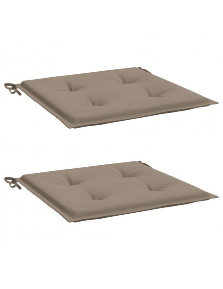 Cuscini per Sedia 2 pz Tortora 40x40x3 cm in Tessuto Oxford